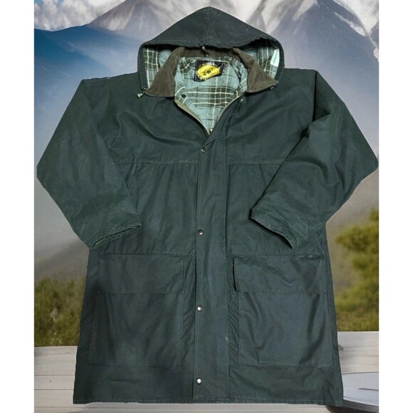 VTG 80s Monsoon Country Cover Scotch Plaid Lined L Barn Coat Jacket Made In UK - Picture 1 of 11